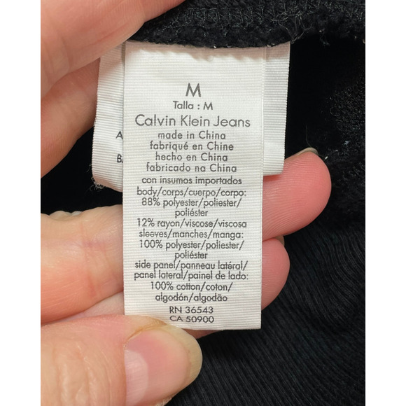 3-FOR-$30 Calvin Klein Sz M Zip-Up Moto Bomber Jacket Faux Leather & Tweed New - Picture 8 of 10